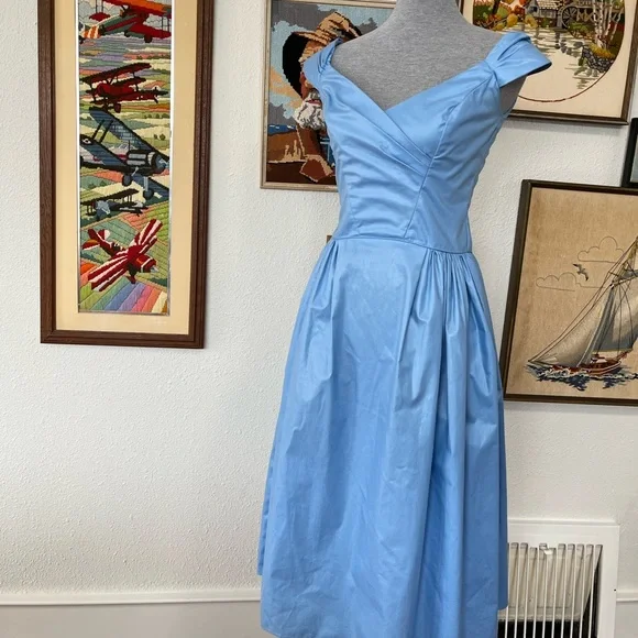 Priscilla of Boston RARE blue cotton sun dress vintage - Picture 5 of 5